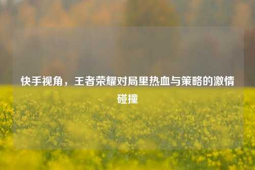 快手视角，王者荣耀对局里热血与策略的激情碰撞