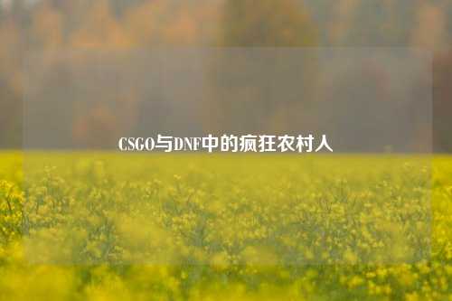 CSGO与DNF中的疯狂农村人