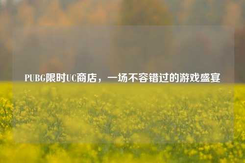 PUBG限时UC商店，一场不容错过的游戏盛宴