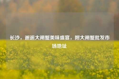 长沙，邂逅大闸蟹美味盛宴，附大闸蟹批发市场地址
