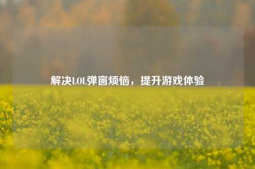 解决LOL弹窗烦恼，提升游戏体验