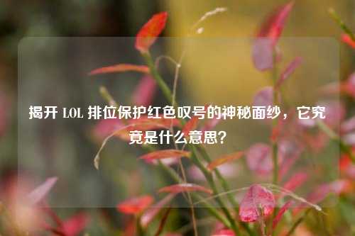 揭开 LOL 排位保护红色叹号的神秘面纱，它究竟是什么意思？