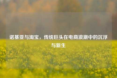 诺基亚与淘宝，传统巨头在电商浪潮中的沉浮与新生