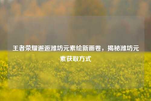 王者荣耀邂逅潍坊元素绘新画卷，揭秘潍坊元素获取方式