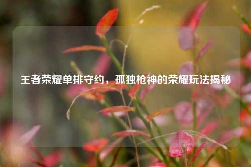 王者荣耀单排守约，孤独枪神的荣耀玩法揭秘