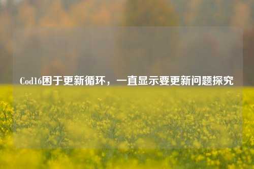 Cod16困于更新循环，一直显示要更新问题探究