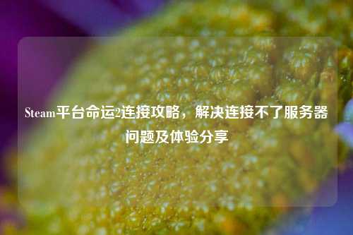 Steam平台命运2连接攻略，解决连接不了服务器问题及体验分享