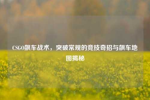 CSGO飙车战术，突破常规的竞技奇招与飙车地图揭秘