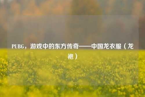 PUBG,游戏中的东方传奇——中国龙衣服(龙袍)
