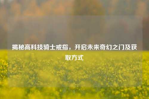 揭秘高科技骑士戒指，开启未来奇幻之门及获取方式