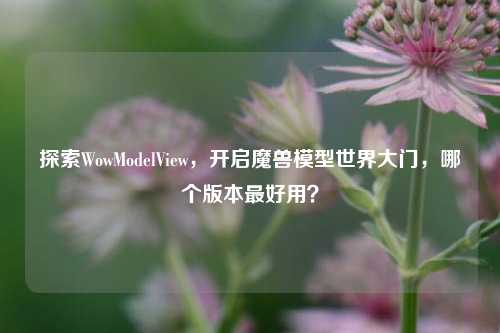 探索WowModelView，开启魔兽模型世界大门，哪个版本最好用？
