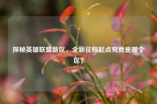 探秘英雄联盟新区，全新征程起点究竟是哪个区？