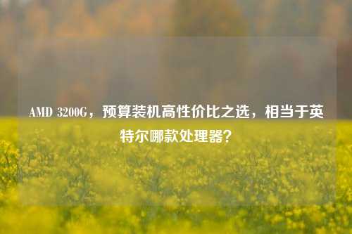 AMD 3200G，预算装机高性价比之选，相当于英特尔哪款处理器？