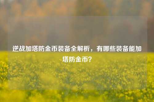 逆战加塔防金币装备全解析，有哪些装备能加塔防金币？
