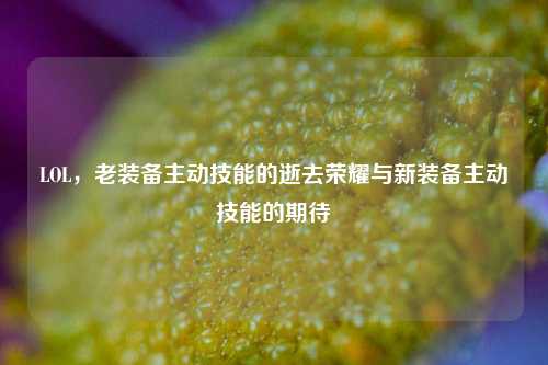 LOL，老装备主动技能的逝去荣耀与新装备主动技能的期待