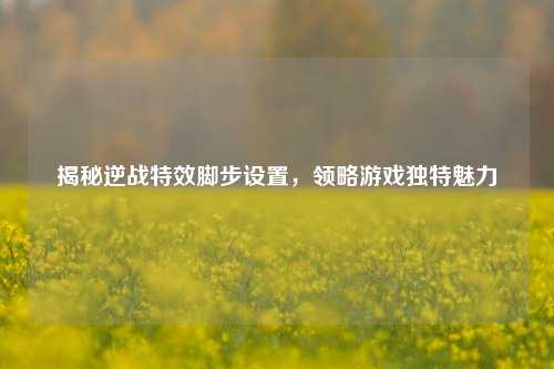 揭秘逆战特效脚步设置，领略游戏独特魅力