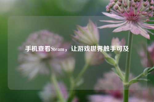 手机查看Steam，让游戏世界触手可及