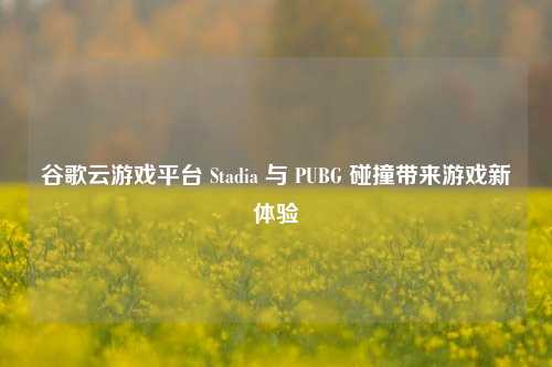 谷歌云游戏平台 Stadia 与 PUBG 碰撞带来游戏新体验