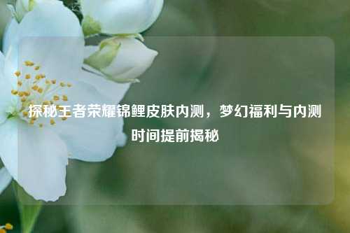 探秘王者荣耀锦鲤皮肤内测，梦幻福利与内测时间提前揭秘
