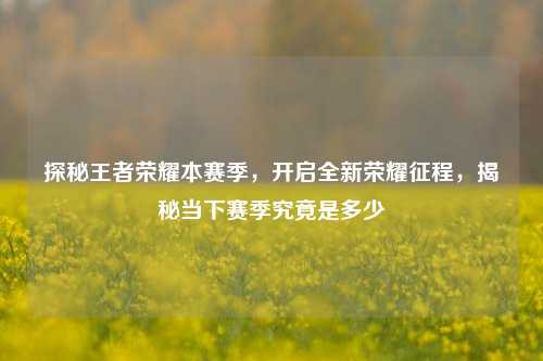 探秘王者荣耀本赛季，开启全新荣耀征程，揭秘当下赛季究竟是多少