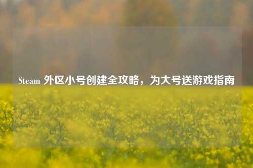 Steam 外区小号创建全攻略，为大号送游戏指南