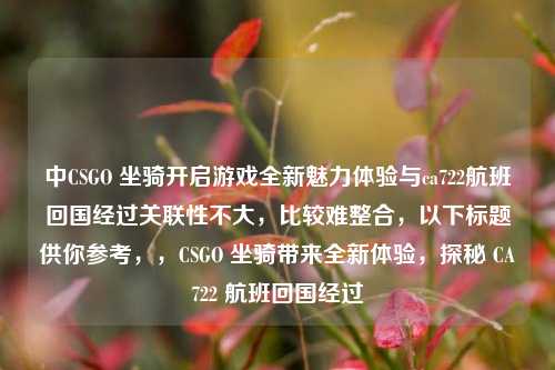 中CSGO 坐骑开启游戏全新魅力体验与ca722航班回国经过关联性不大，比较难整合，以下标题供你参考，，CSGO 坐骑带来全新体验，探秘 CA722 航班回国经过