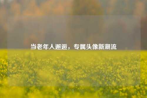 当老年人邂逅,专属头像新潮流