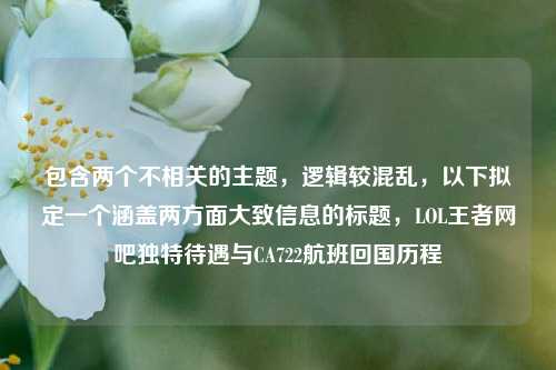 包含两个不相关的主题，逻辑较混乱，以下拟定一个涵盖两方面大致信息的标题，LOL王者网吧独特待遇与CA722航班回国历程