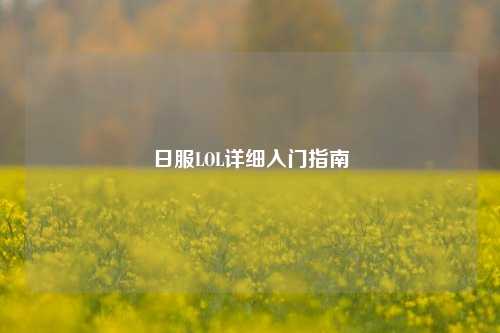 日服LOL详细入门指南