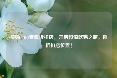 探秘PUBG专属折扣店，开启超值吃鸡之旅，附折扣店位置！