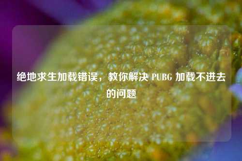 绝地求生加载错误，教你解决 PUBG 加载不进去的问题