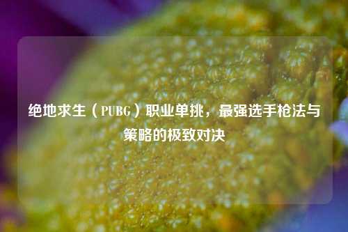 绝地求生（PUBG）职业单挑，最强选手枪法与策略的极致对决