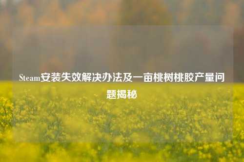 Steam安装失效解决办法及一亩桃树桃胶产量问题揭秘