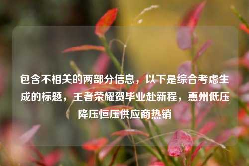包含不相关的两部分信息，以下是综合考虑生成的标题，王者荣耀贺毕业赴新程，惠州低压降压恒压供应商热销