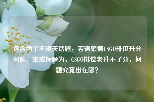 包含两个不相关话题,若需聚焦CSGO排位升分问题,生成标题为,CSGO排位老升不了分,问题究竟出在哪?