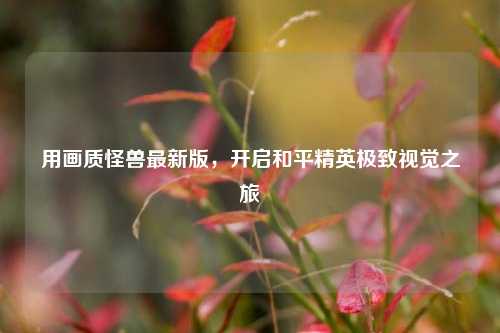用画质怪兽最新版，开启和平精英极致视觉之旅