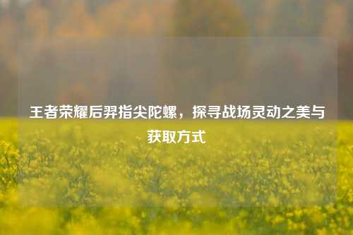 王者荣耀后羿指尖陀螺，探寻战场灵动之美与获取方式