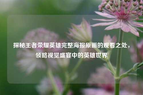 探秘王者荣耀英雄完整海报原画的观看之处，领略视觉盛宴中的英雄世界