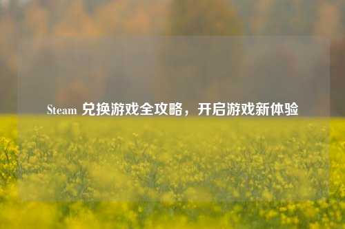 Steam 兑换游戏全攻略，开启游戏新体验