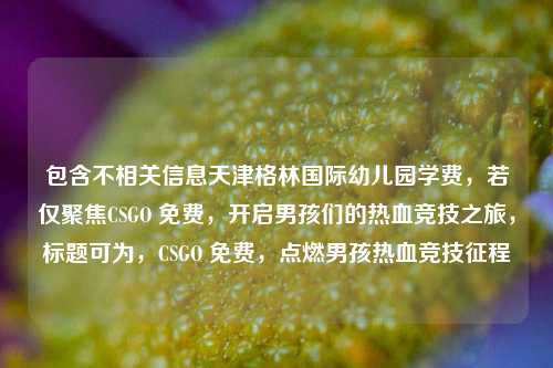 包含不相关信息天津格林国际幼儿园学费，若仅聚焦CSGO 免费，开启男孩们的热血竞技之旅，标题可为，CSGO 免费，点燃男孩热血竞技征程