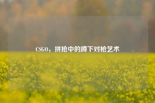 CSGO，拼抢中的蹲下对枪艺术