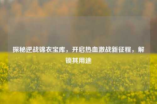 探秘逆战锦衣宝库，开启热血激战新征程，解锁其用途