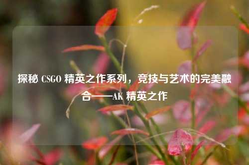 探秘 CSGO 精英之作系列，竞技与艺术的完美融合——AK 精英之作