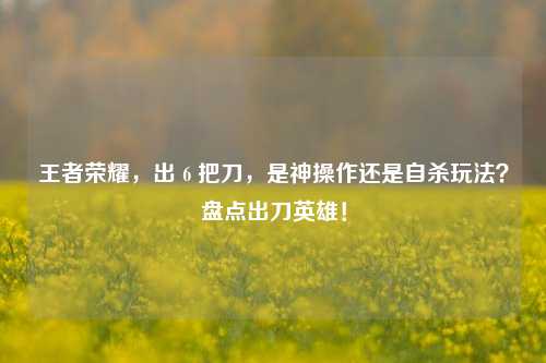 王者荣耀,出 6 把刀,是神操作还是自杀玩法?盘点出刀英雄!