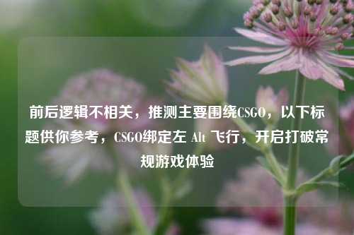 前后逻辑不相关，推测主要围绕CSGO，以下标题供你参考，CSGO绑定左 Alt 飞行，开启打破常规游戏体验