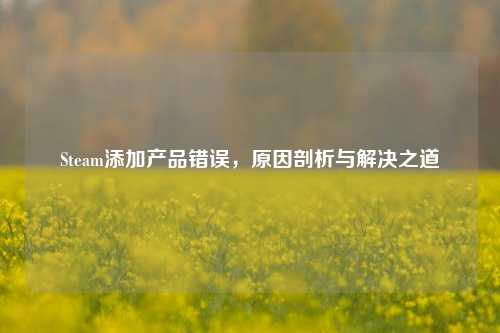 Steam添加产品错误，原因剖析与解决之道