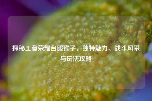 探秘王者荣耀台服猴子，独特魅力、战斗风采与玩法攻略