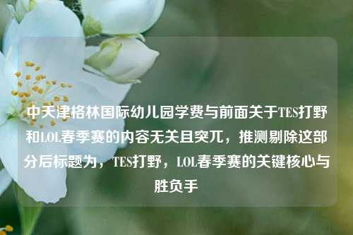 中天津格林国际幼儿园学费与前面关于TES打野和LOL春季赛的内容无关且突兀，推测剔除这部分后标题为，TES打野，LOL春季赛的关键核心与胜负手