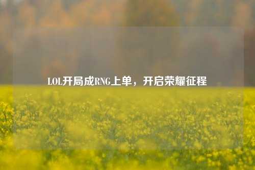 LOL开局成RNG上单，开启荣耀征程