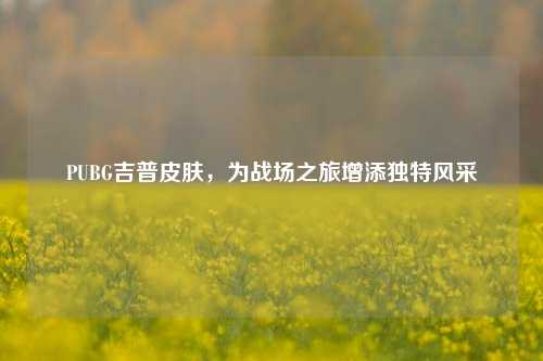 PUBG吉普皮肤，为战场之旅增添独特风采
